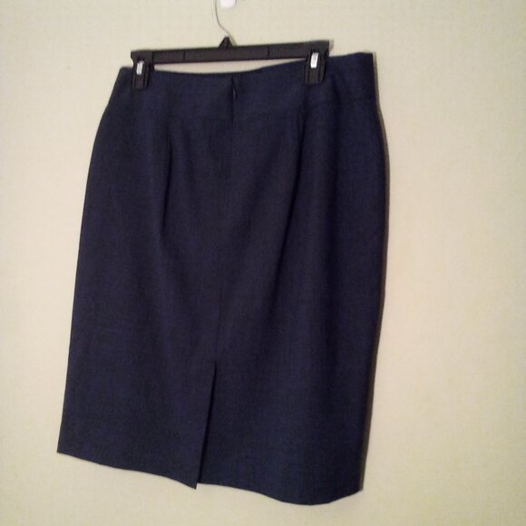 Banana Republic Skirt Women 8 Stretch Classic Career Back Zip Blue - Picture 11 of 14